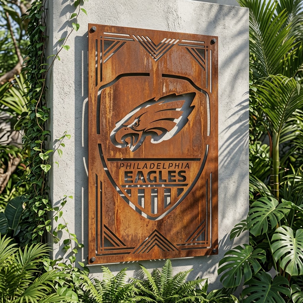Philadelphia Eagles Shield Custom Logo Metal Wall Panel – NFL American Football Fan Wall Decor Gift