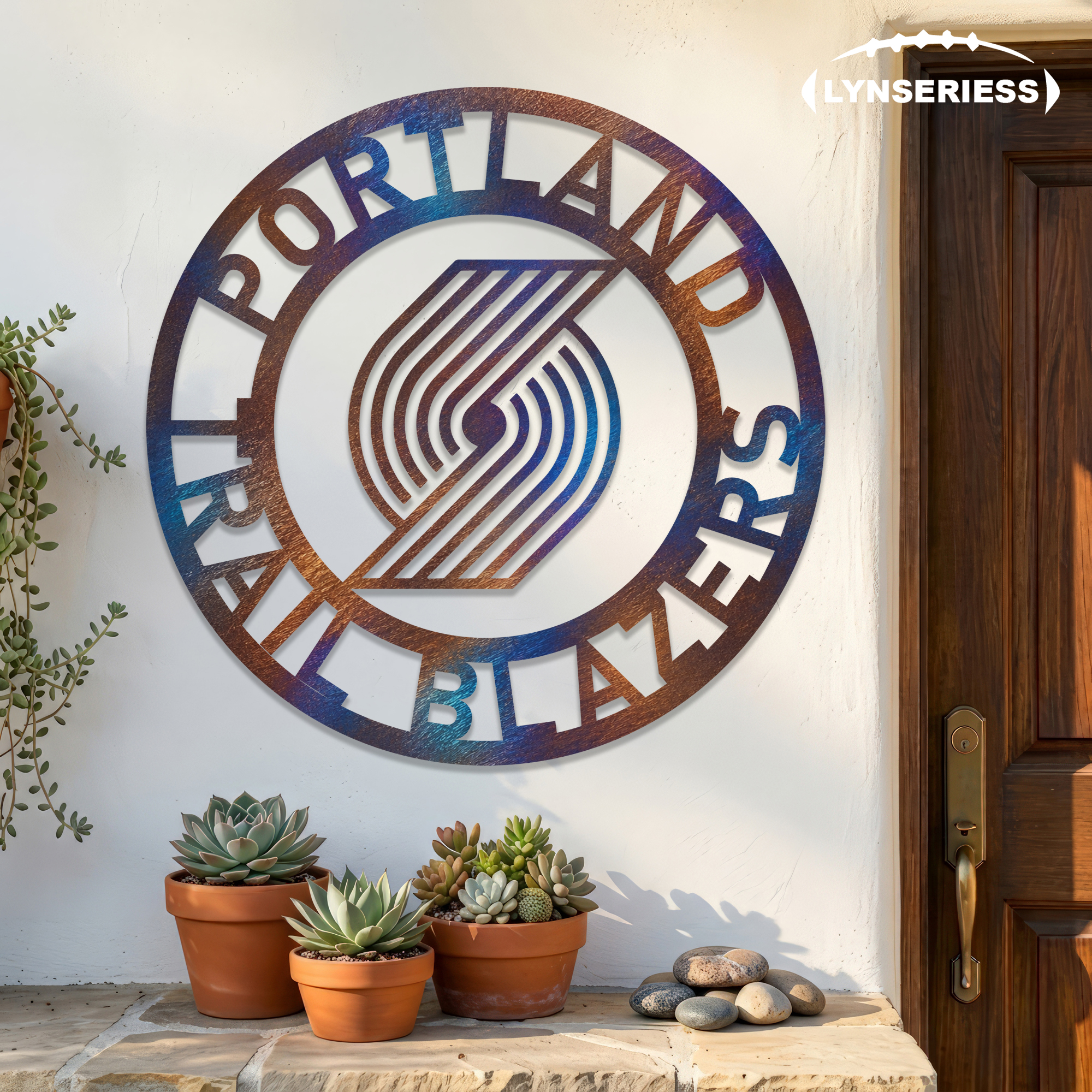 Portland Trail Blazers NBA Fire Roasted Metal Wall Art Basketball Fan Gift Outdoor Patio Porch Vintage Decor
