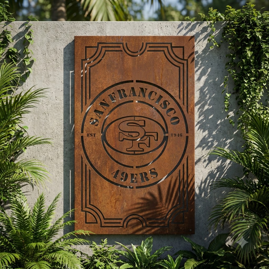 San Francisco 49ers Custom Logo Metal Wall Panel – NFL American Football Fan Wall Decor Gift
