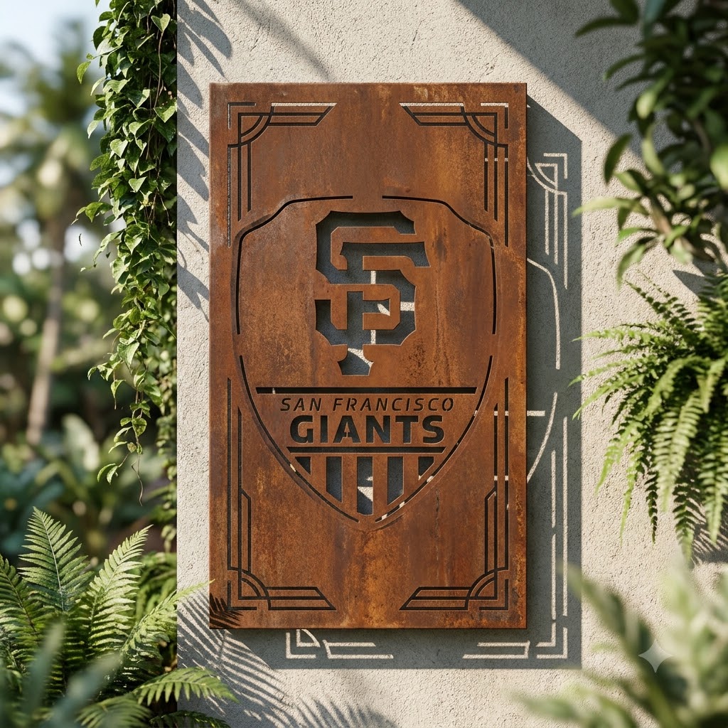 San Francisco Giants Shield Shape Metal Custom Metal Garden Panel MLB Fan Wall Art Home Decor