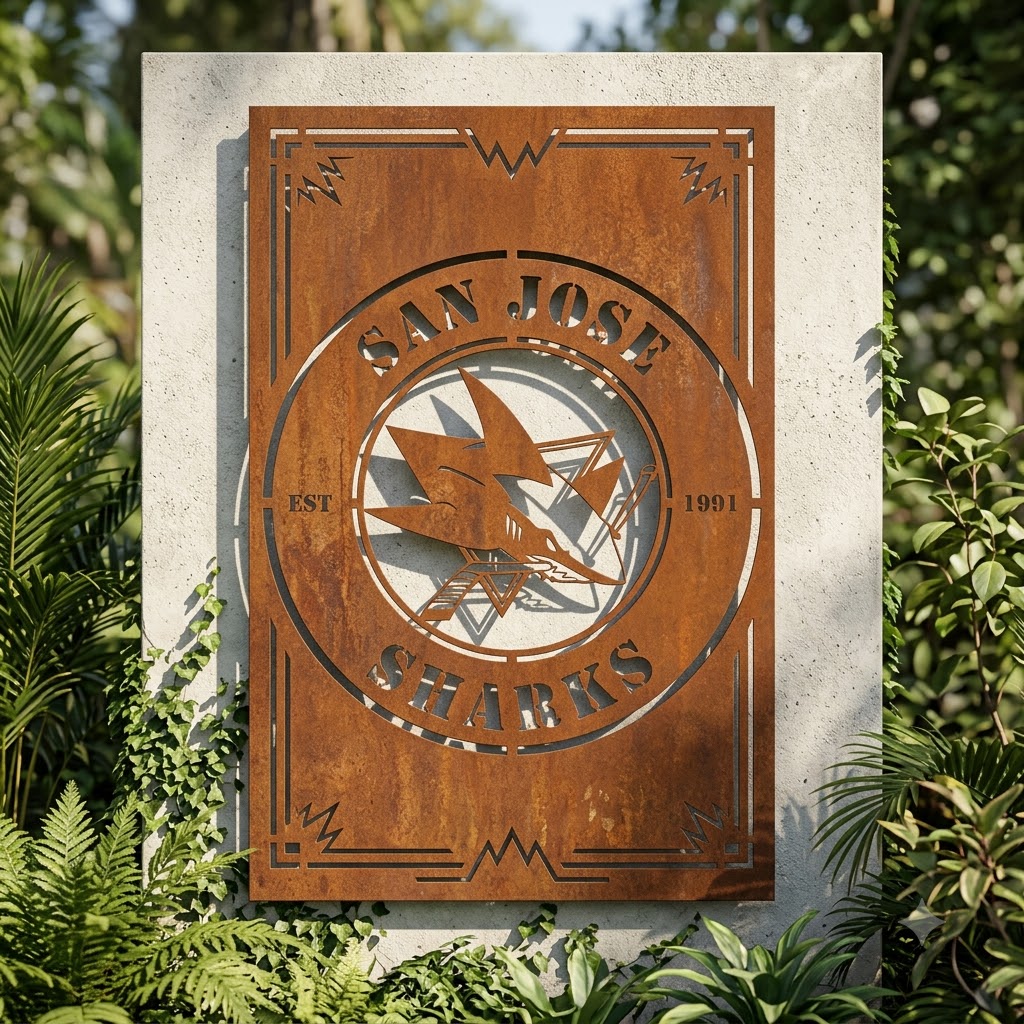 San Jose Sharks Custom Metal Garden Panel NHL Wall Art Home Decor