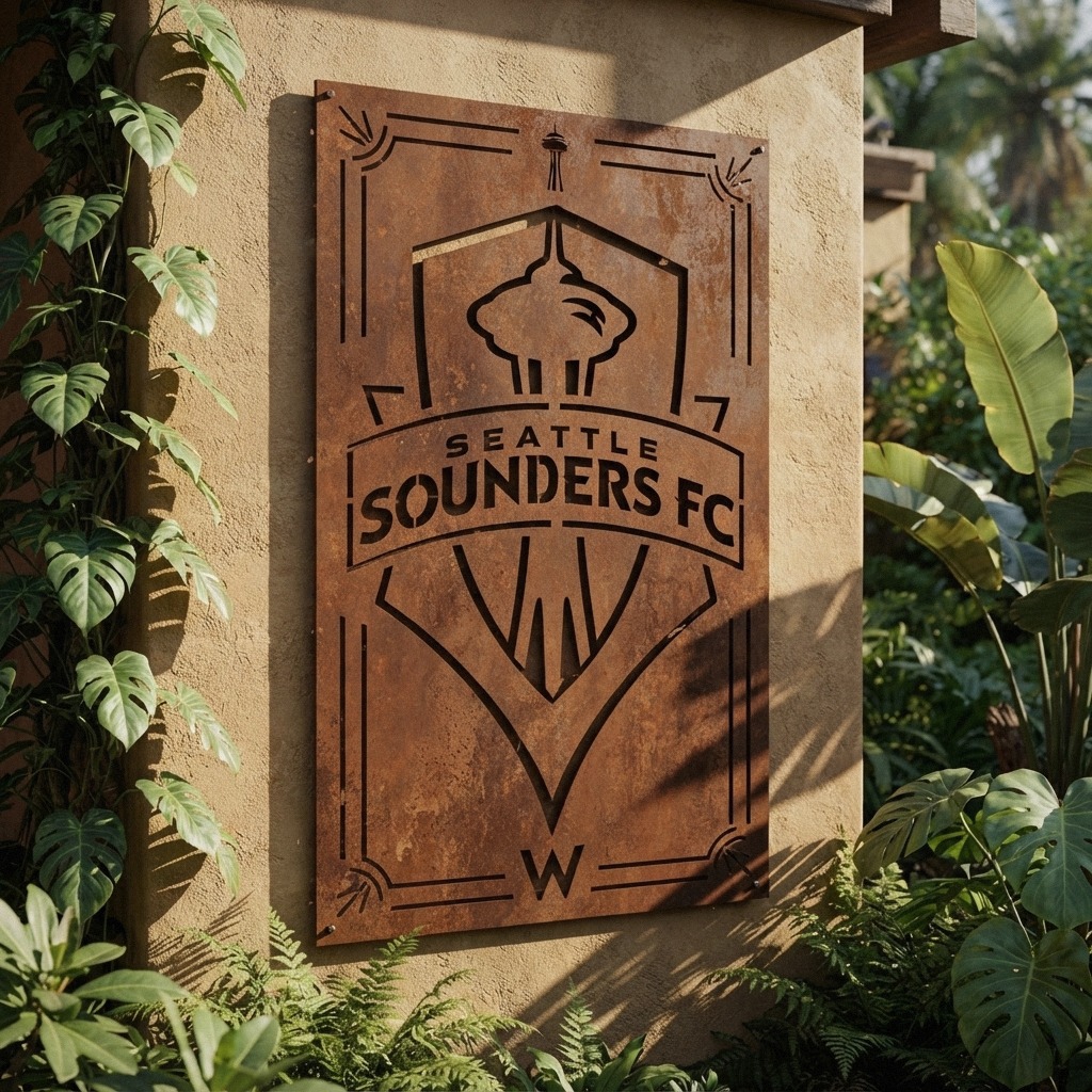 Seattle Sounders FC Logo Custom Metal Garden Panel MLS Wall Art Home Decor