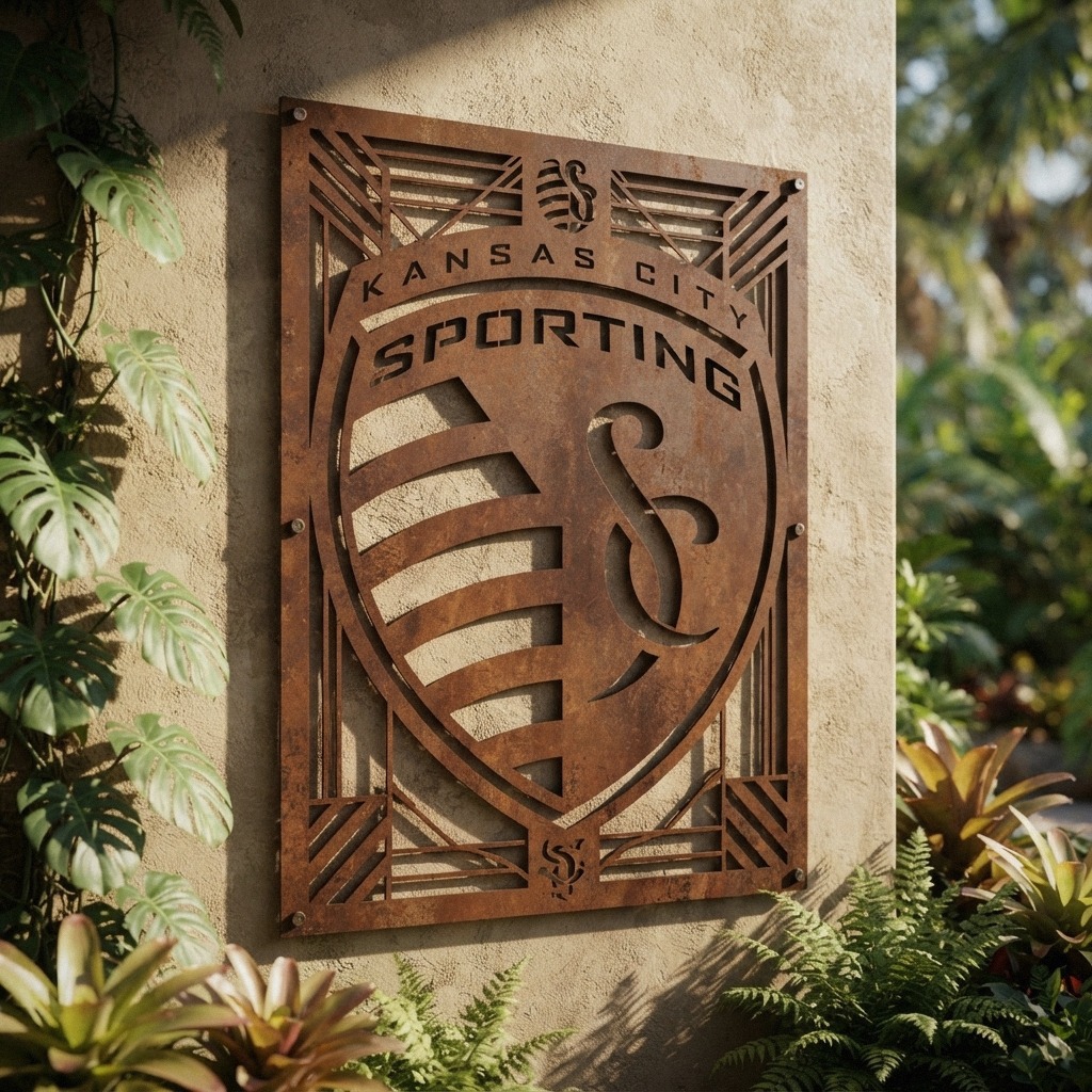 Sporting Kansas City FC Logo Custom Metal Garden Panel MLS Wall Art Home Decor
