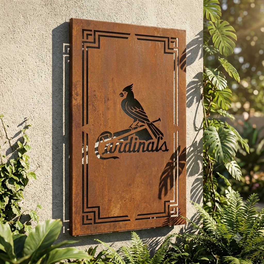 St Louis Cardinals Metal Custom Metal Garden Panel Home Bar Wall Art Decor