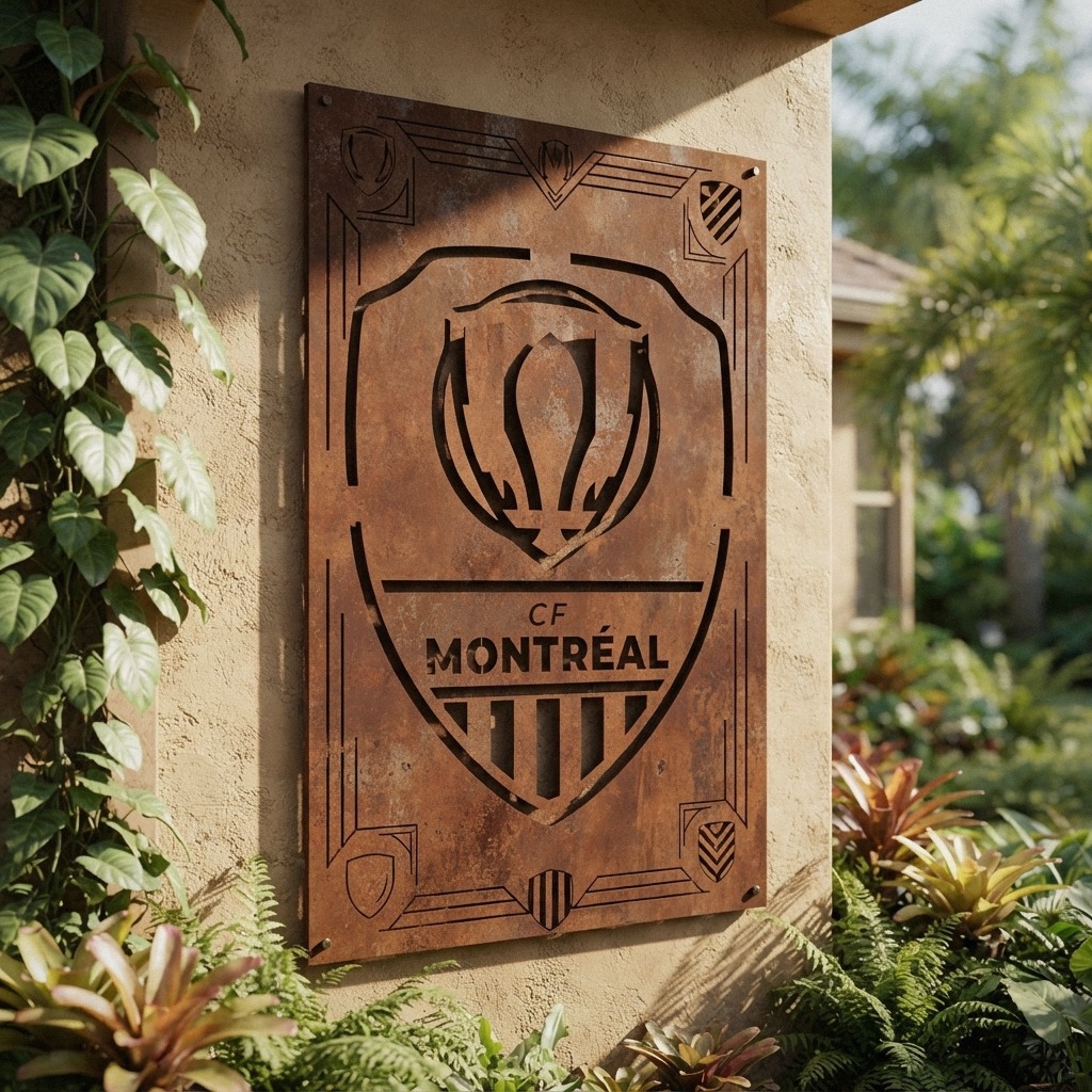 CF Montreal Shield Shape Custom Metal Garden Panel MLS Fan Wall Art Home Decor
