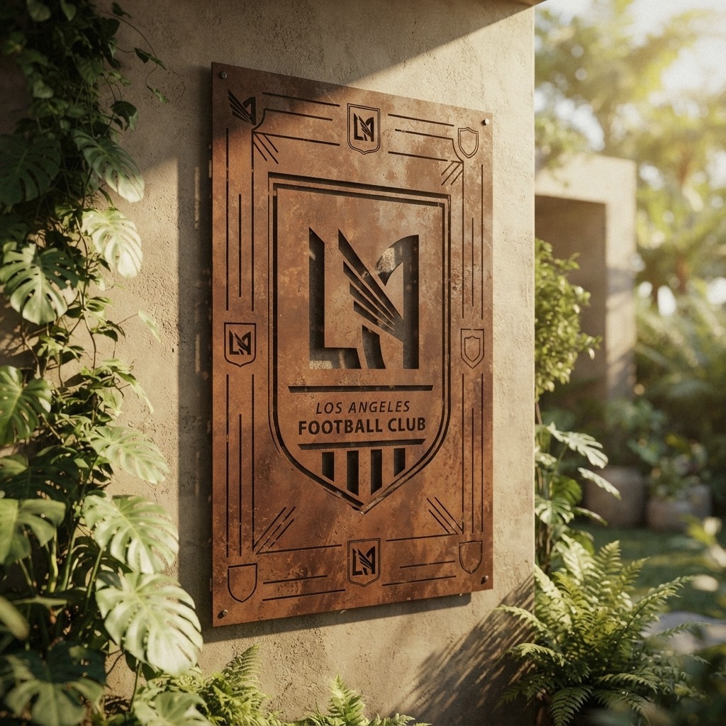 Los Angeles Football Club Shield Shape Custom Metal Garden Panel MLS Fan Wall Art Hom