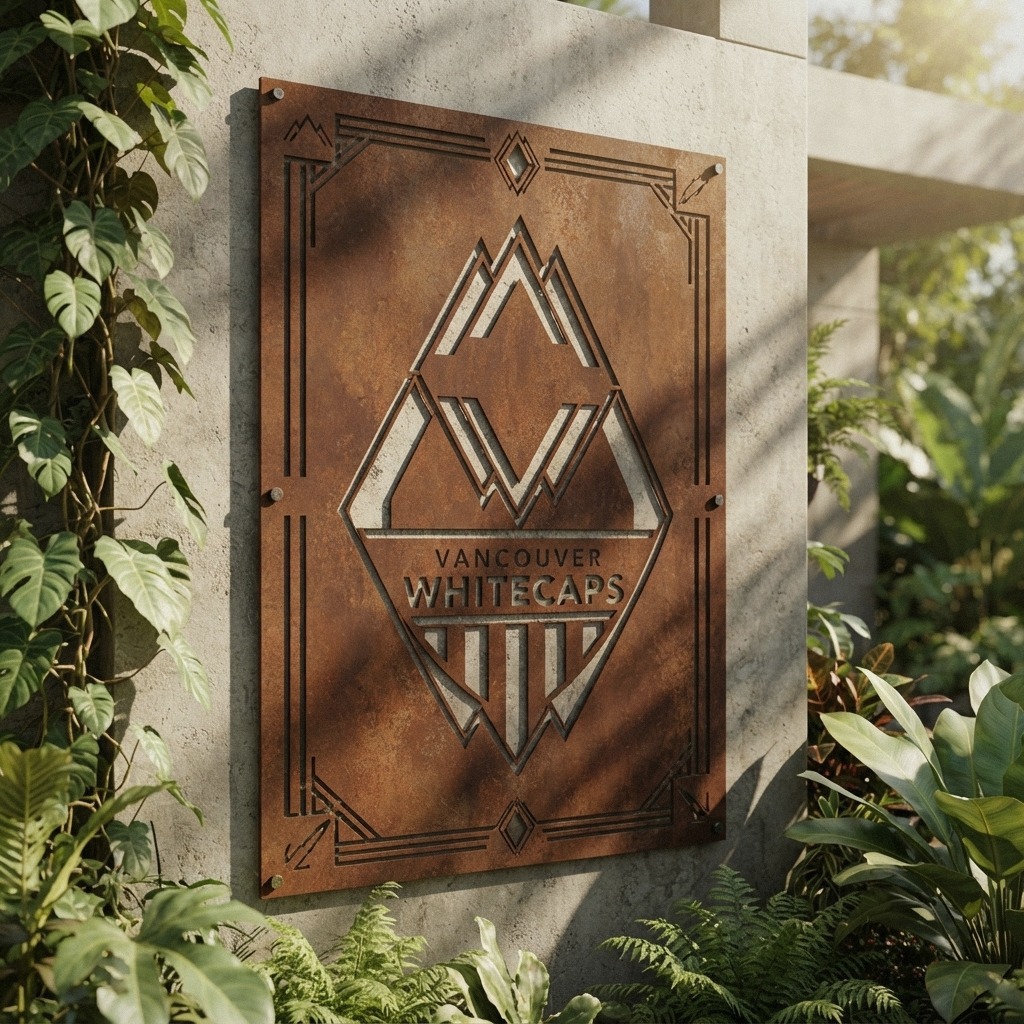 Vancouver Whitecaps FC Shield Shape Custom Metal Garden Panel MLS Fan Wall Art Home D