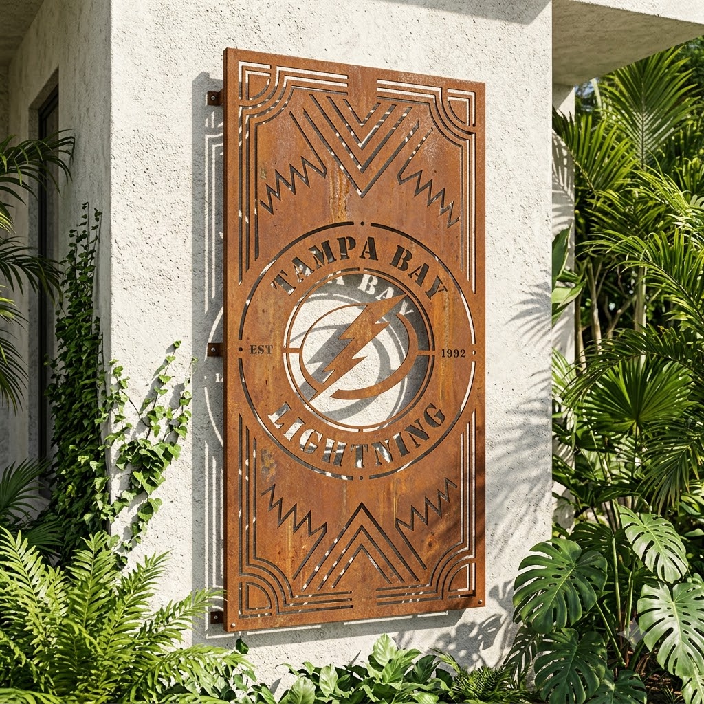 Tampa Bay Lightning Custom Metal Garden Panel NHL Wall Art Home Decor