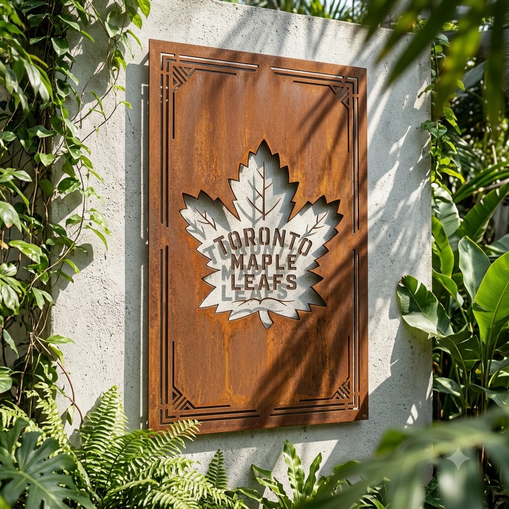 Toronto Maple Leafs Ice Hockey Custom Metal Garden Panel Home Bar Wall Art Decor (1)