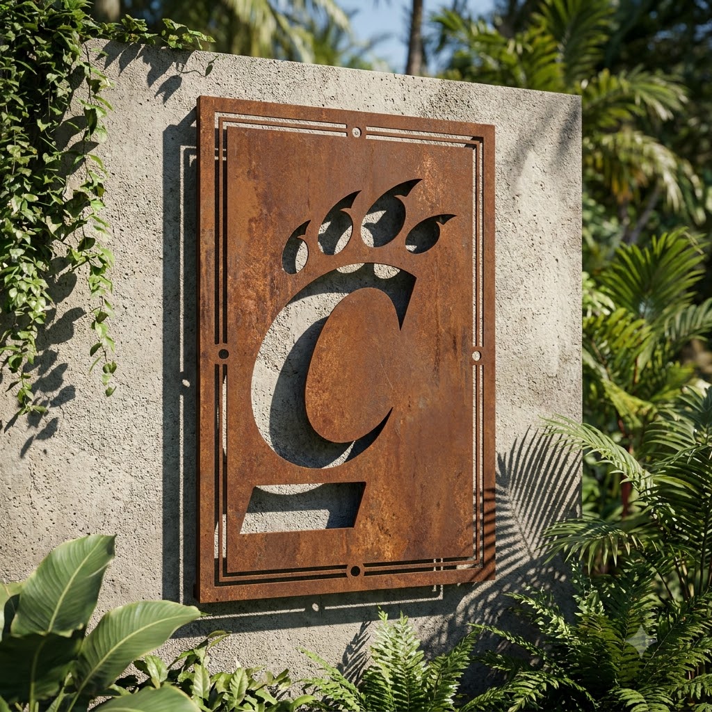 Cincinnati Bearcats Custom Logo Metal Wall Panel – NCAA American Football Fan Wall Decor Gift
