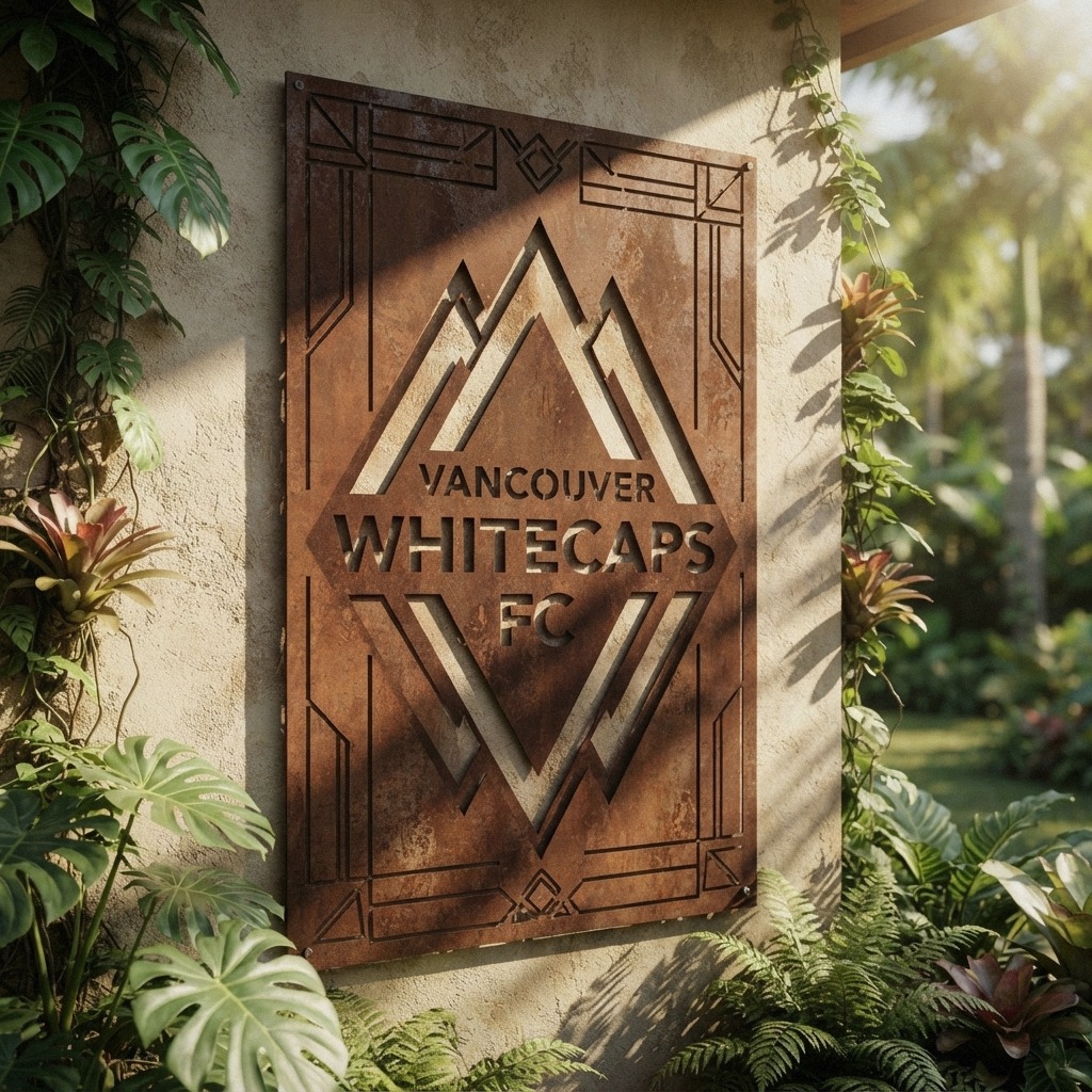 Vancouver Whitecaps FC Logo Custom Metal Garden Panel MLS Wall Art Home Decor