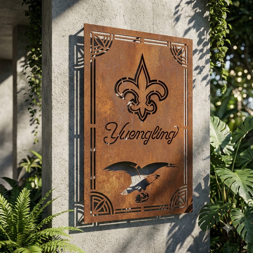 Yuengling New Orleans Saints Est 1967 Metal Custom Metal Garden Panel Home Bar Wall Art Decor