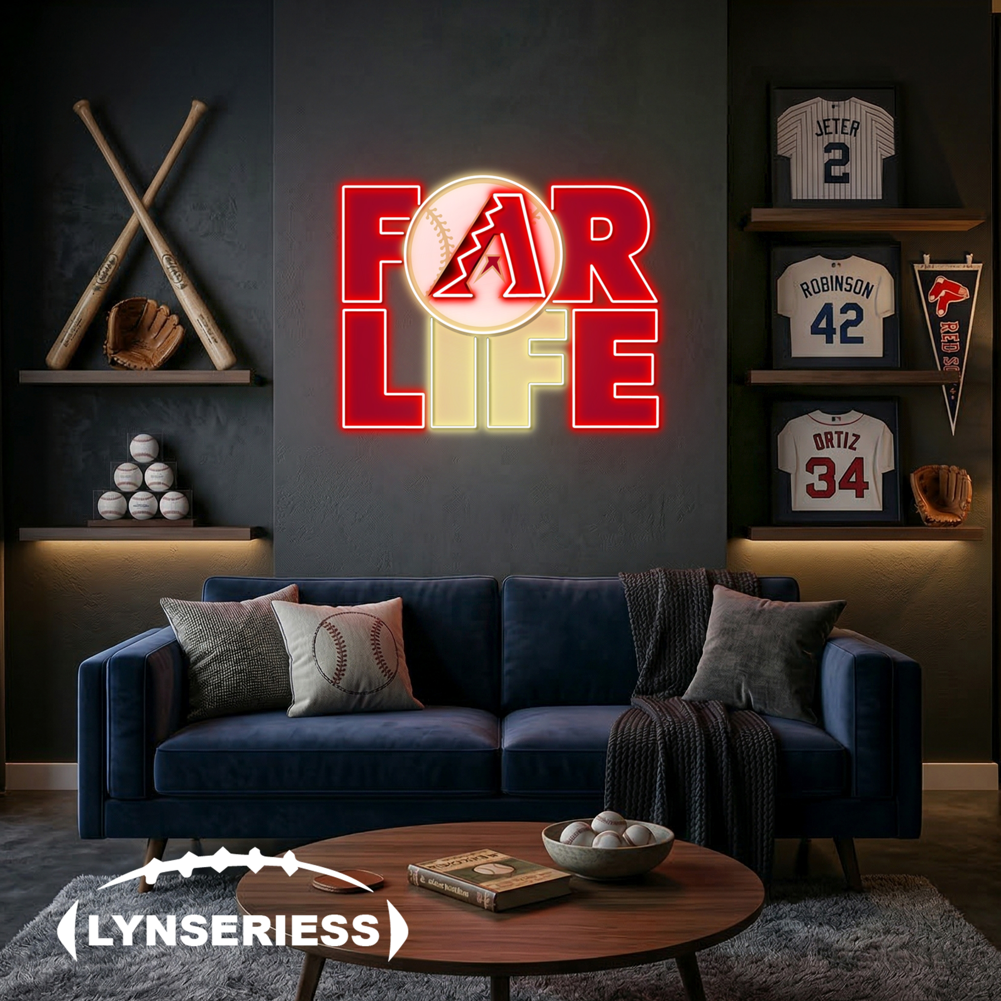 MLB Arizona Diamondbacks For Life Acrylic Neon LED Sign Man Cave Decor Fan Gift Idea