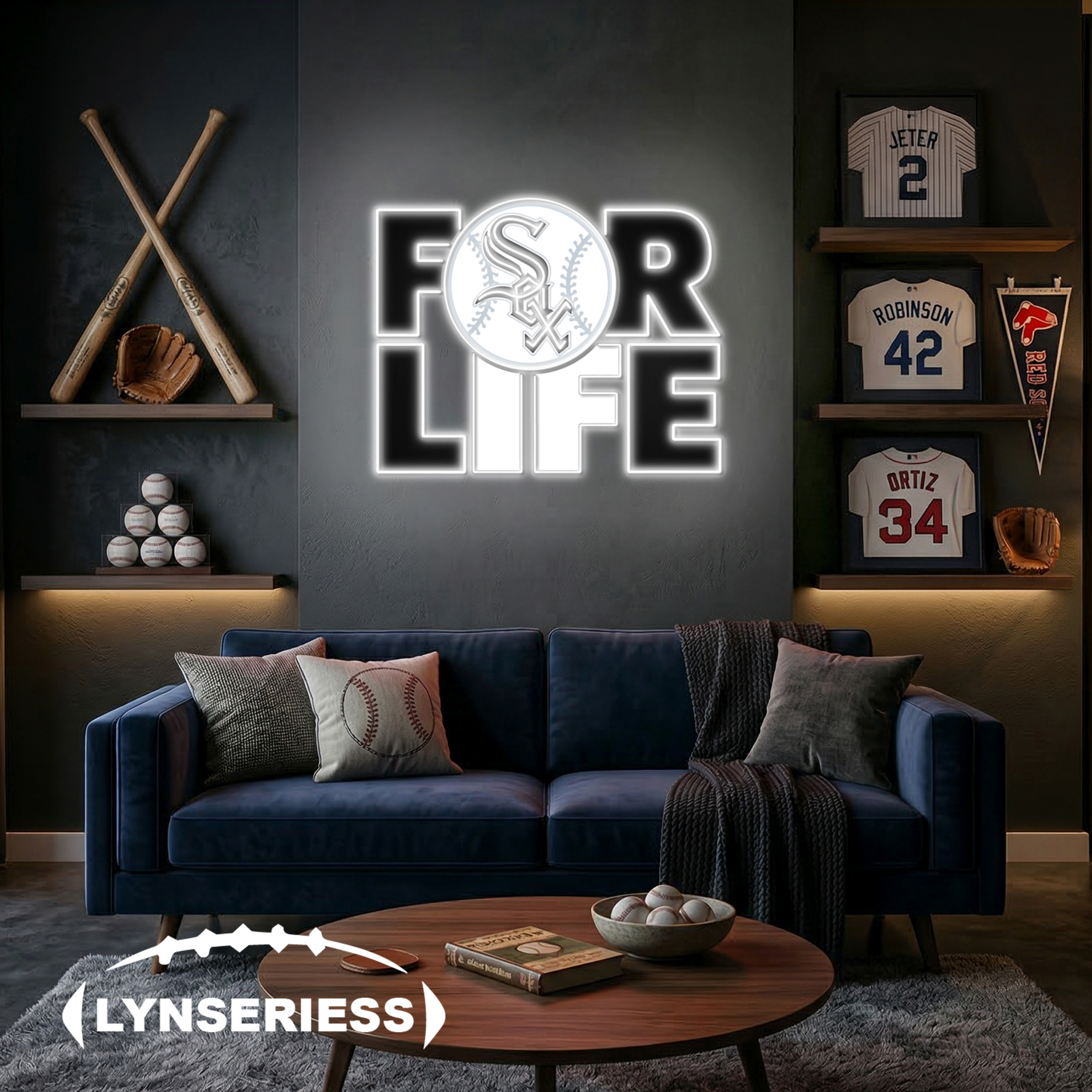 MLB Chicago White Sox For Life Acrylic Neon LED Sign Man Cave Decor Fan Gift Idea
