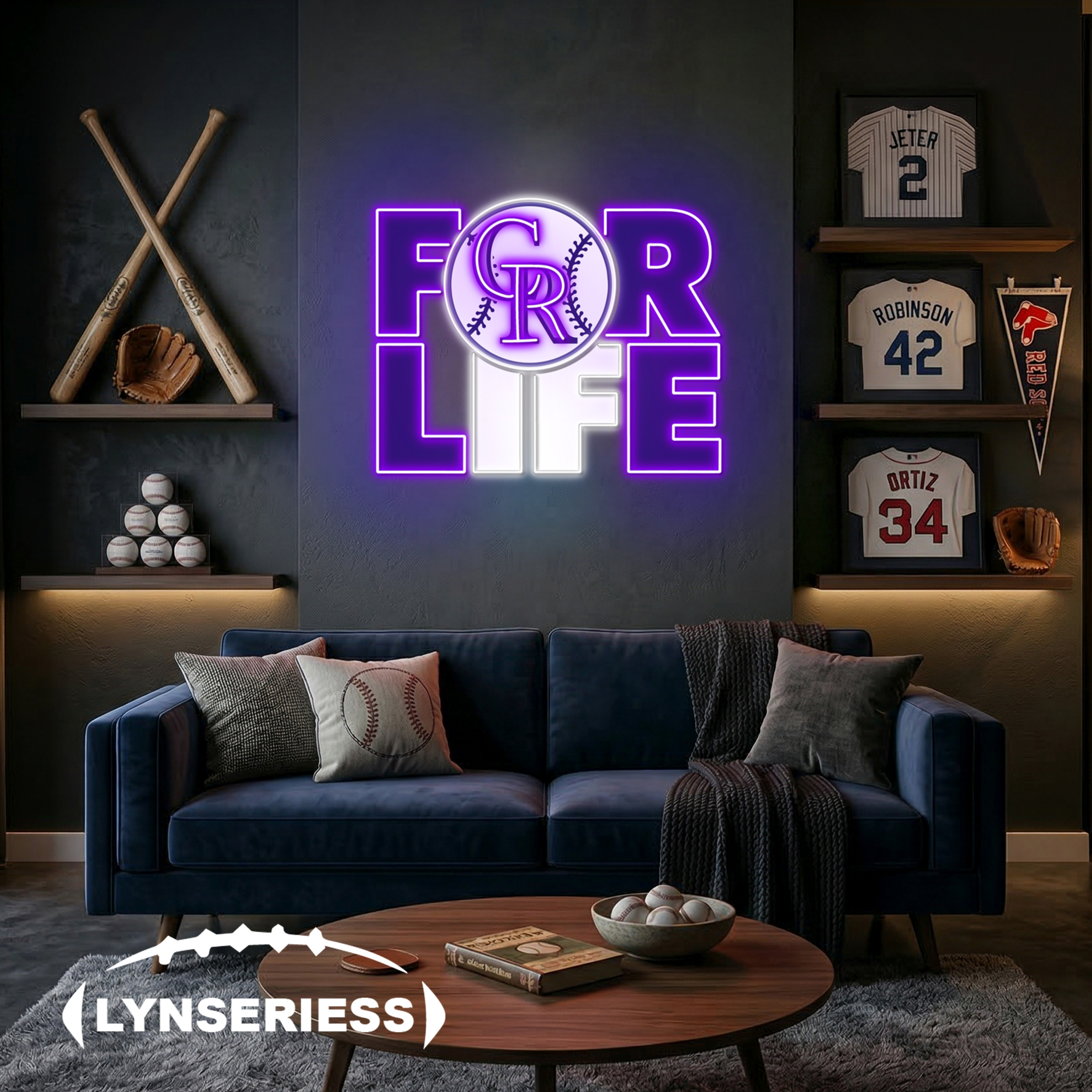 MLB Colorado Rockies For Life Acrylic Neon LED Sign Man Cave Decor Fan Gift Idea