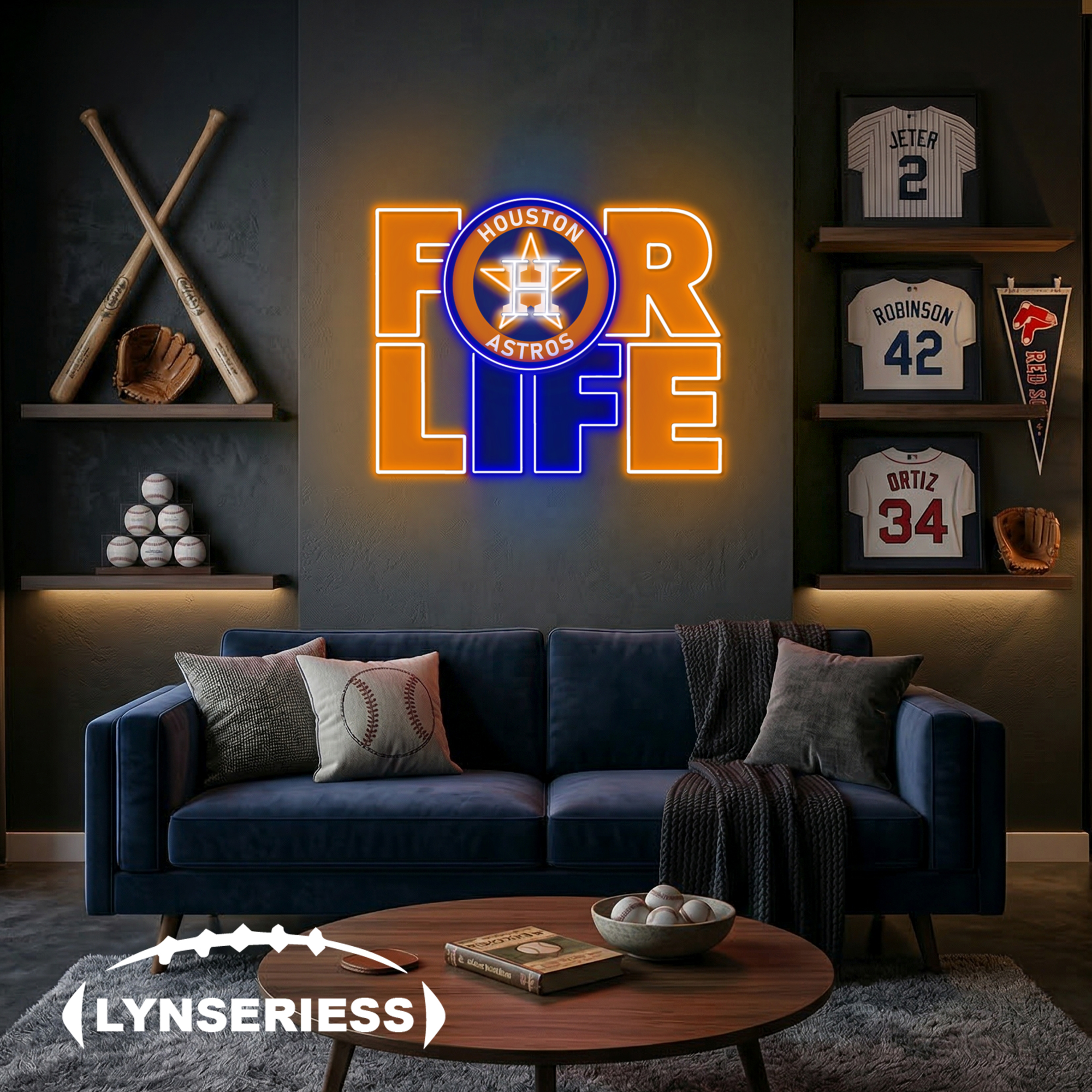 MLB Houston Astros For Life Acrylic Neon LED Sign Man Cave Decor Fan Gift Idea