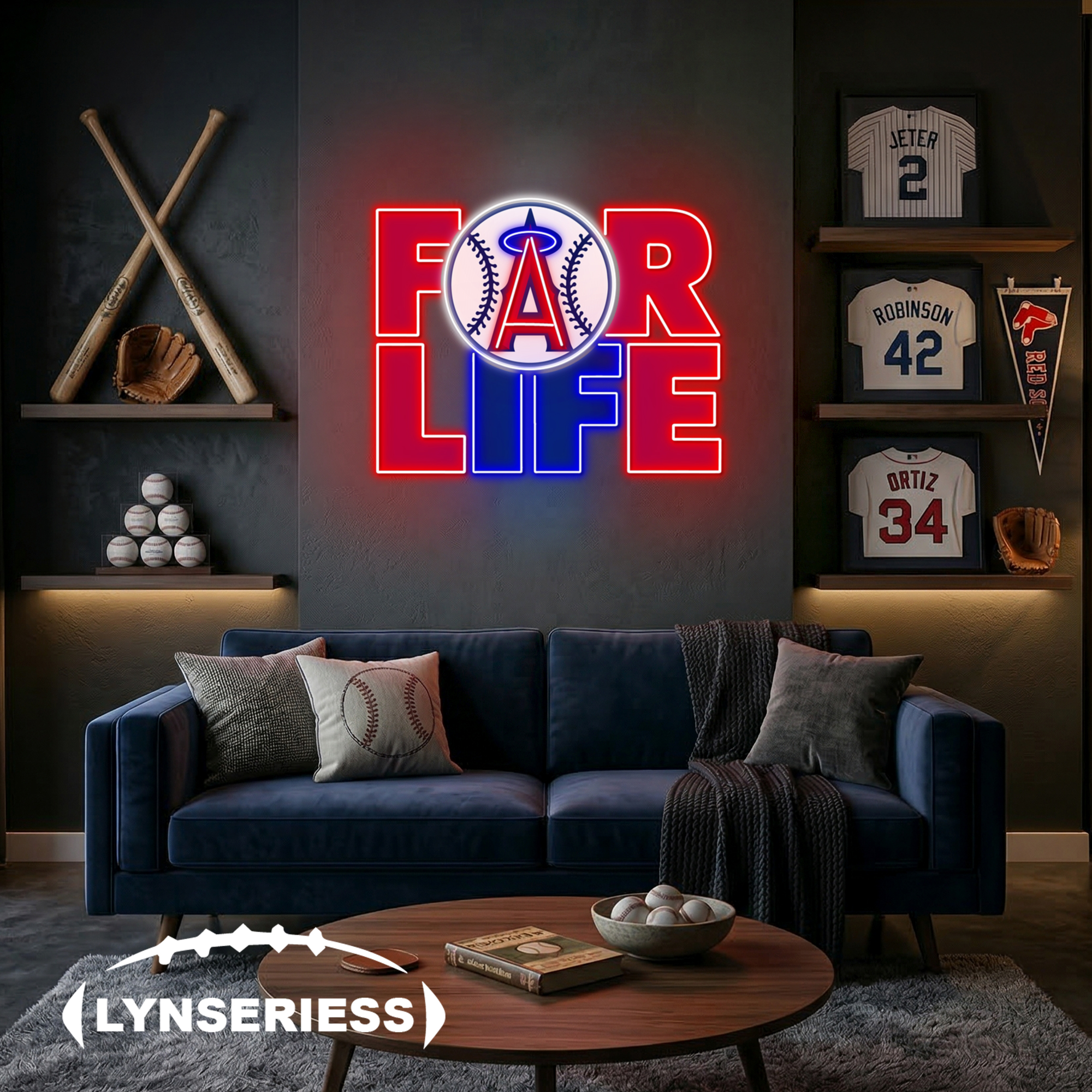 MLB Los Angeles Angels For Life Acrylic Neon LED Sign Man Cave Decor Fan Gift Idea