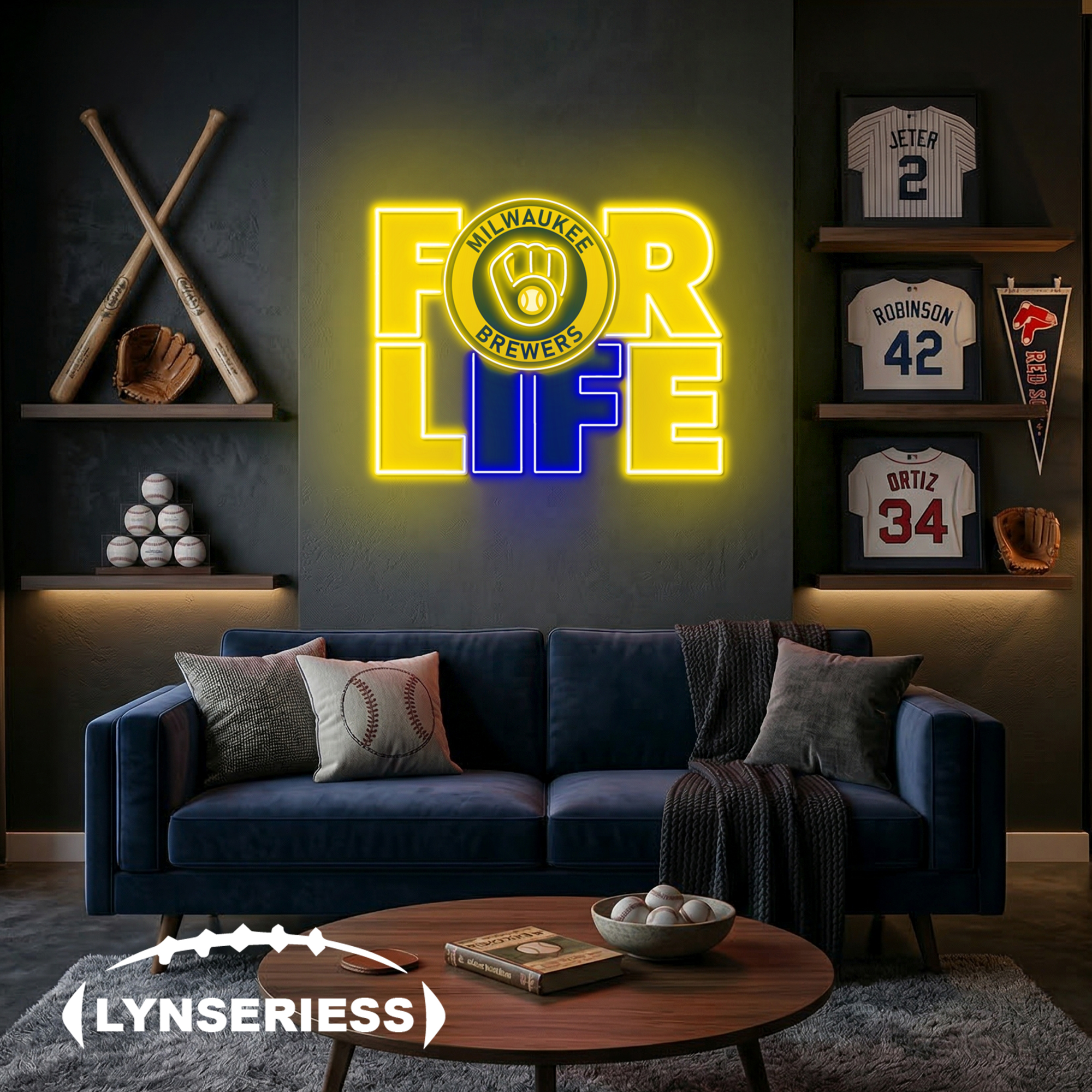 MLB Milwaukee Brewers For Life Acrylic Neon LED Sign Man Cave Decor Fan Gift Idea