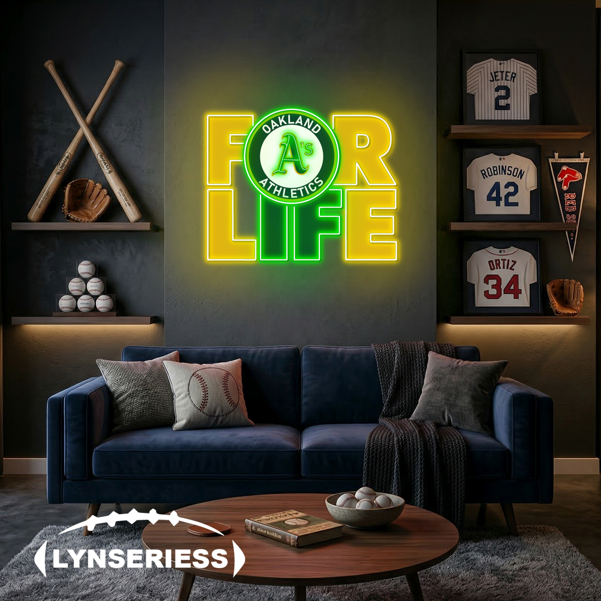 MLB Oakland Athletics For Life Acrylic Neon LED Sign Man Cave Decor Fan Gift Idea