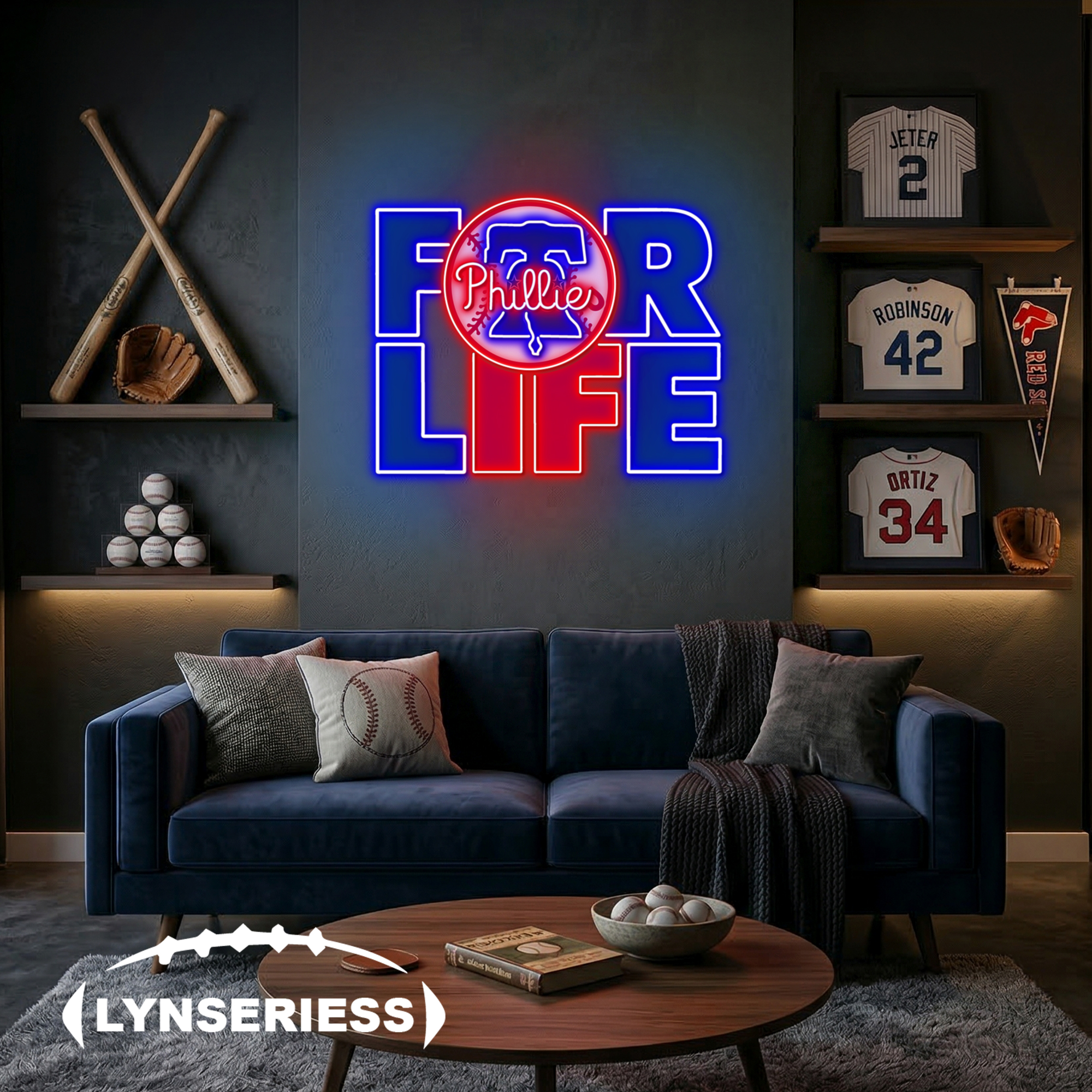 MLB Philadelphia Phillies For Life Acrylic Neon LED Sign Man Cave Decor Fan Gift Idea