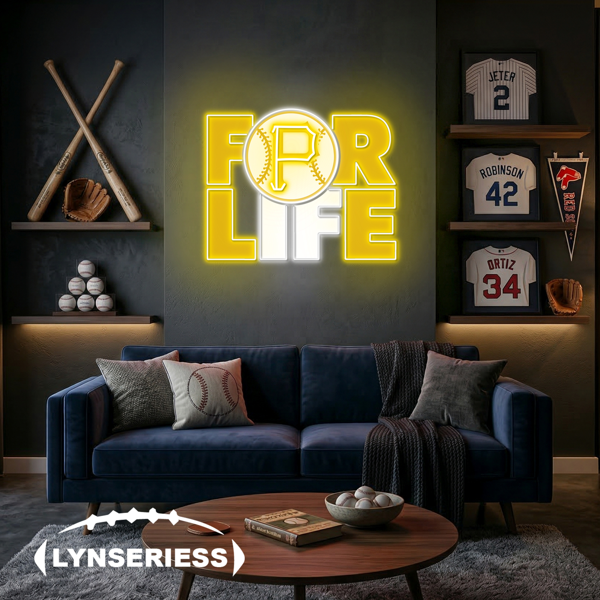 MLB Pittsburgh Pirates For Life Acrylic Neon LED Sign Man Cave Decor Fan Gift Idea