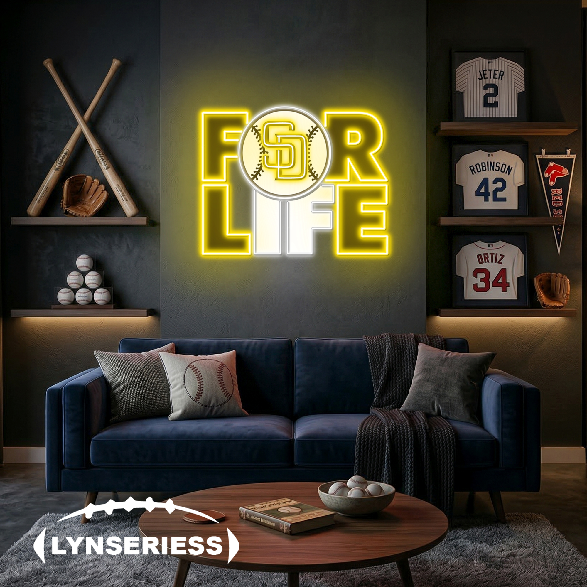 MLB San Diego Padres For Life Acrylic Neon LED Sign Man Cave Decor Fan Gift Idea