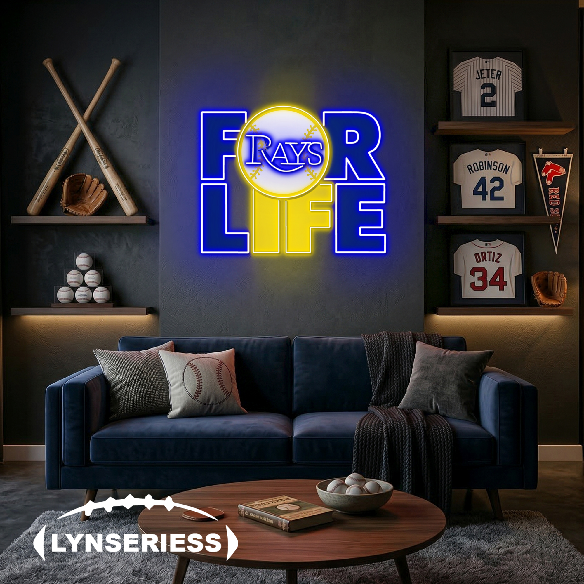 MLB Tampa Bay Rays For Life Acrylic Neon LED Sign Man Cave Decor Fan Gift Idea