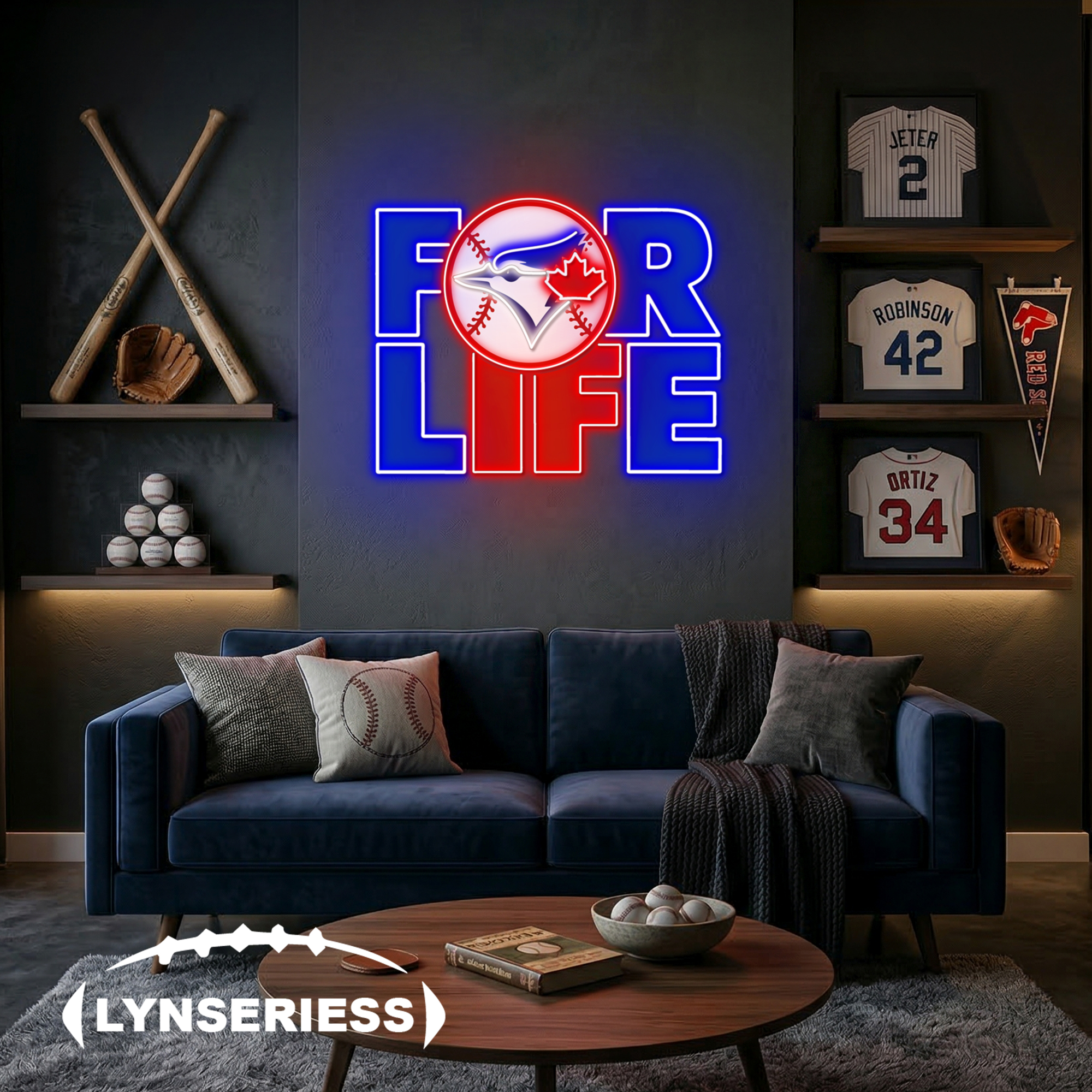 MLB Toronto Blue Jays For Life Acrylic Neon LED Sign Man Cave Decor Fan Gift Idea