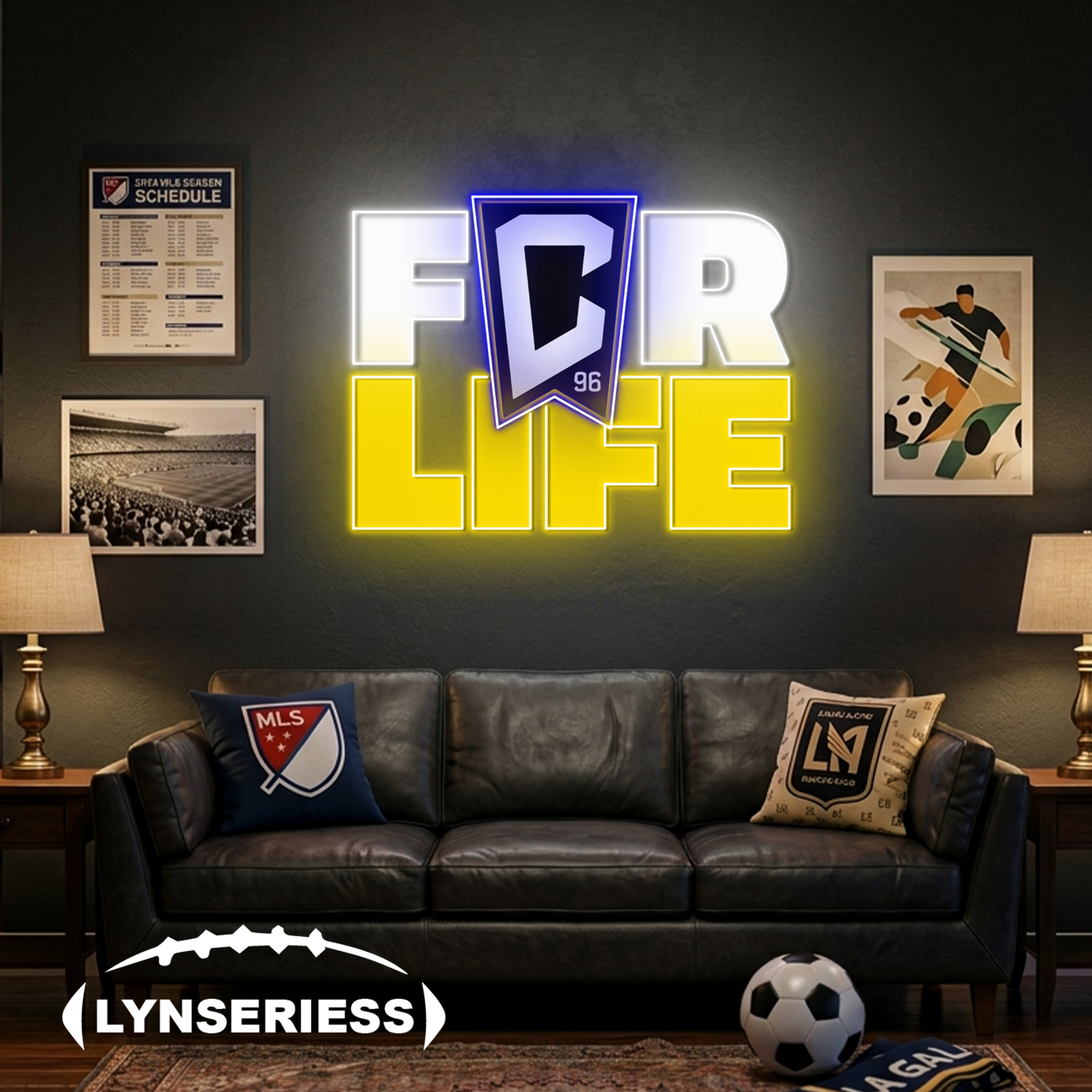 MLS Columbus Crew FC For Life Acrylic Neon LED Sign Man Cave Decor Fan Gift Idea