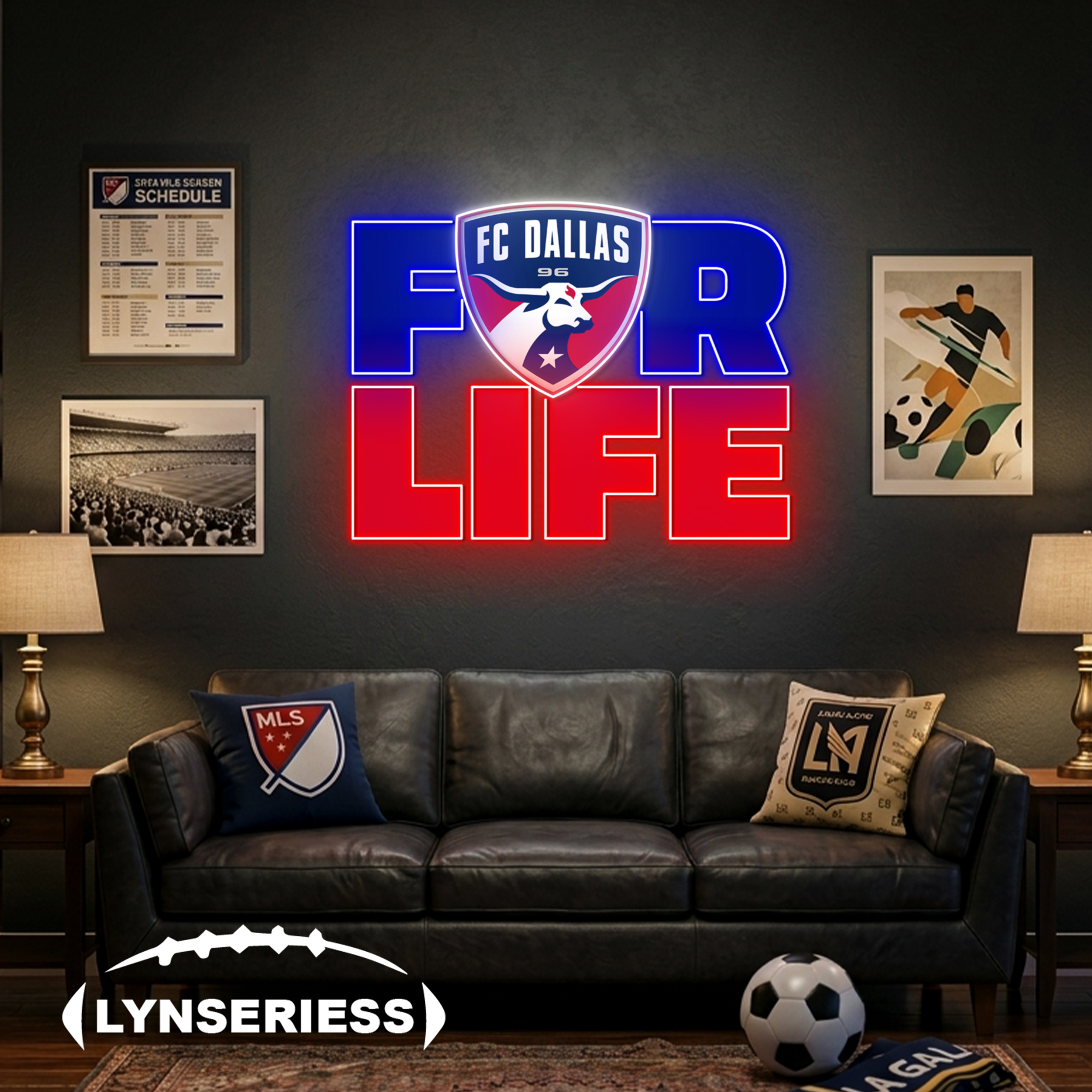 MLS FC Dallas For Life Acrylic Neon LED Sign Man Cave Decor Fan Gift Idea