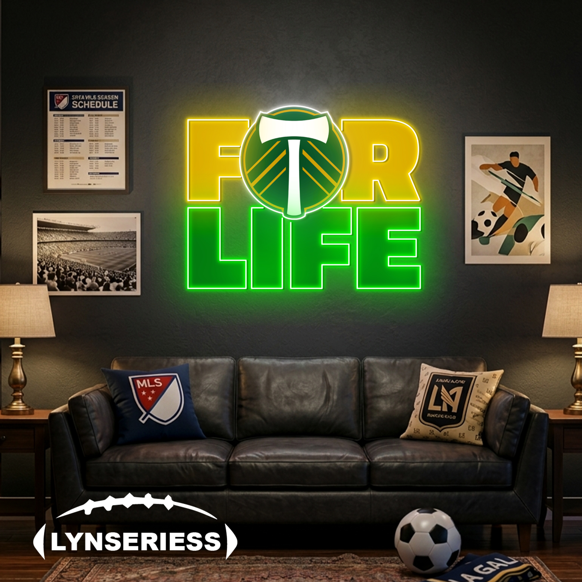 MLS Portland Timbers FC For Life Acrylic Neon LED Sign Man Cave Decor Fan Gift Idea