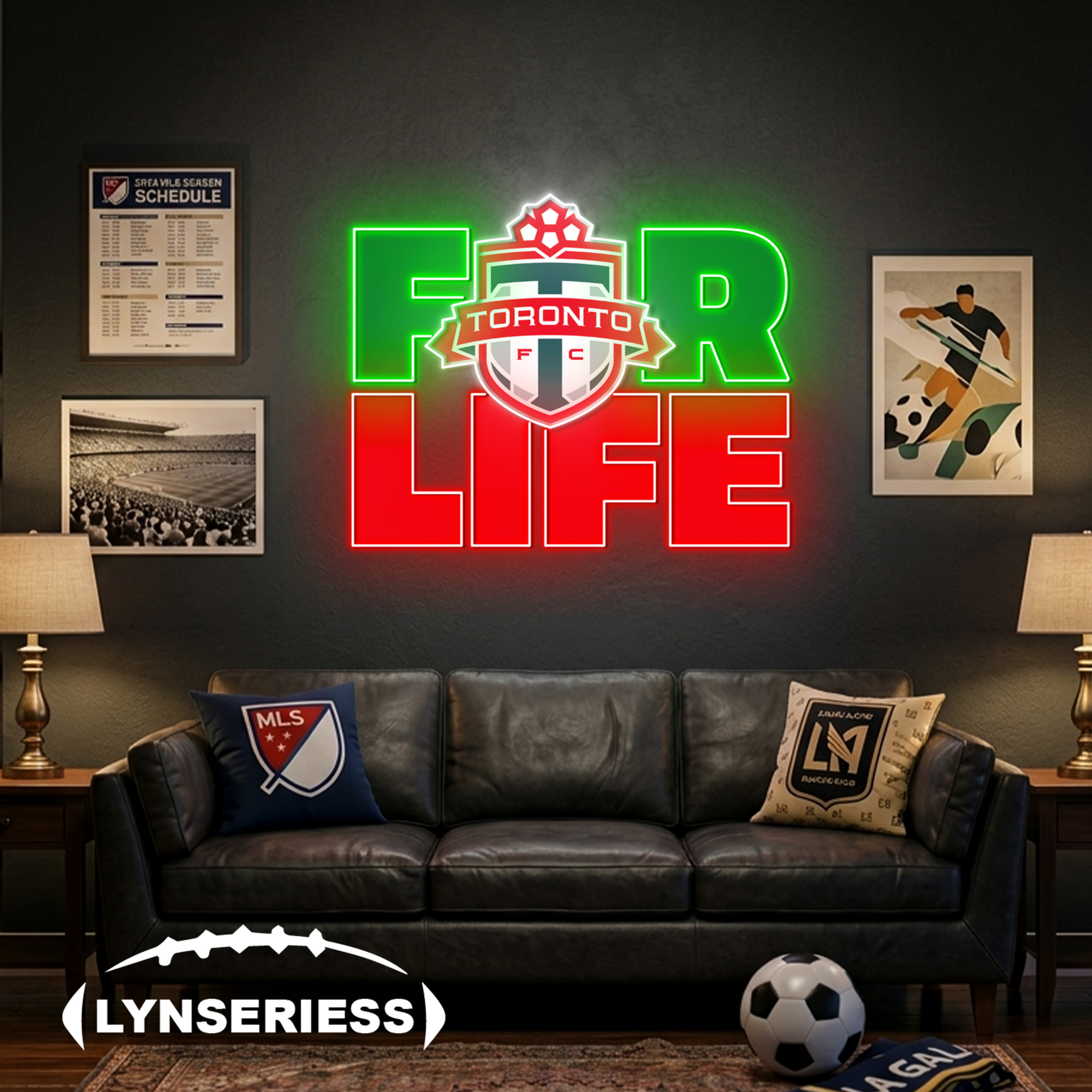 MLS Toronto FC For Life Acrylic Neon LED Sign Man Cave Decor Fan Gift Idea