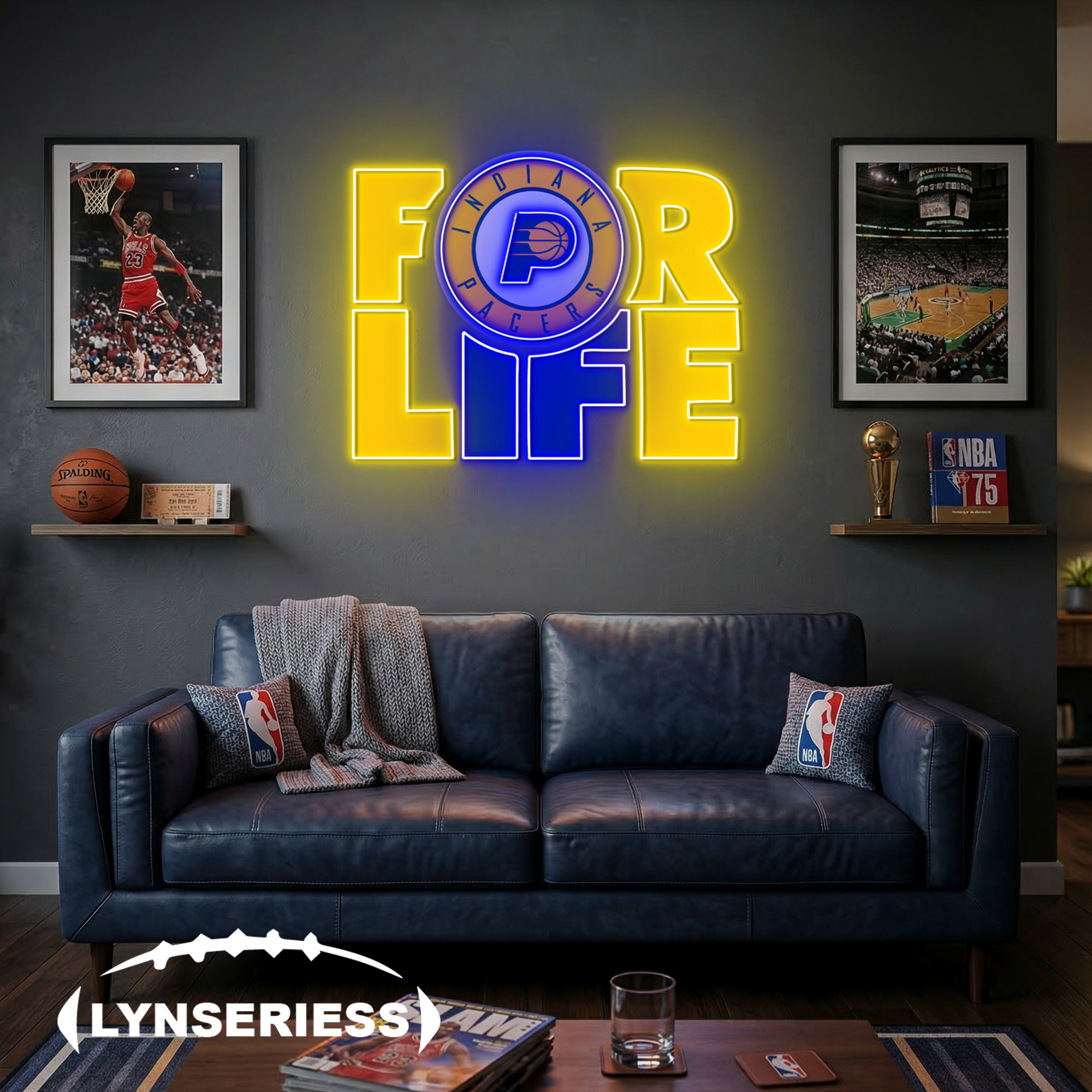NBA Indiana Pacers For Life Acrylic Neon LED Sign Man Cave Decor Fan Gift Idea