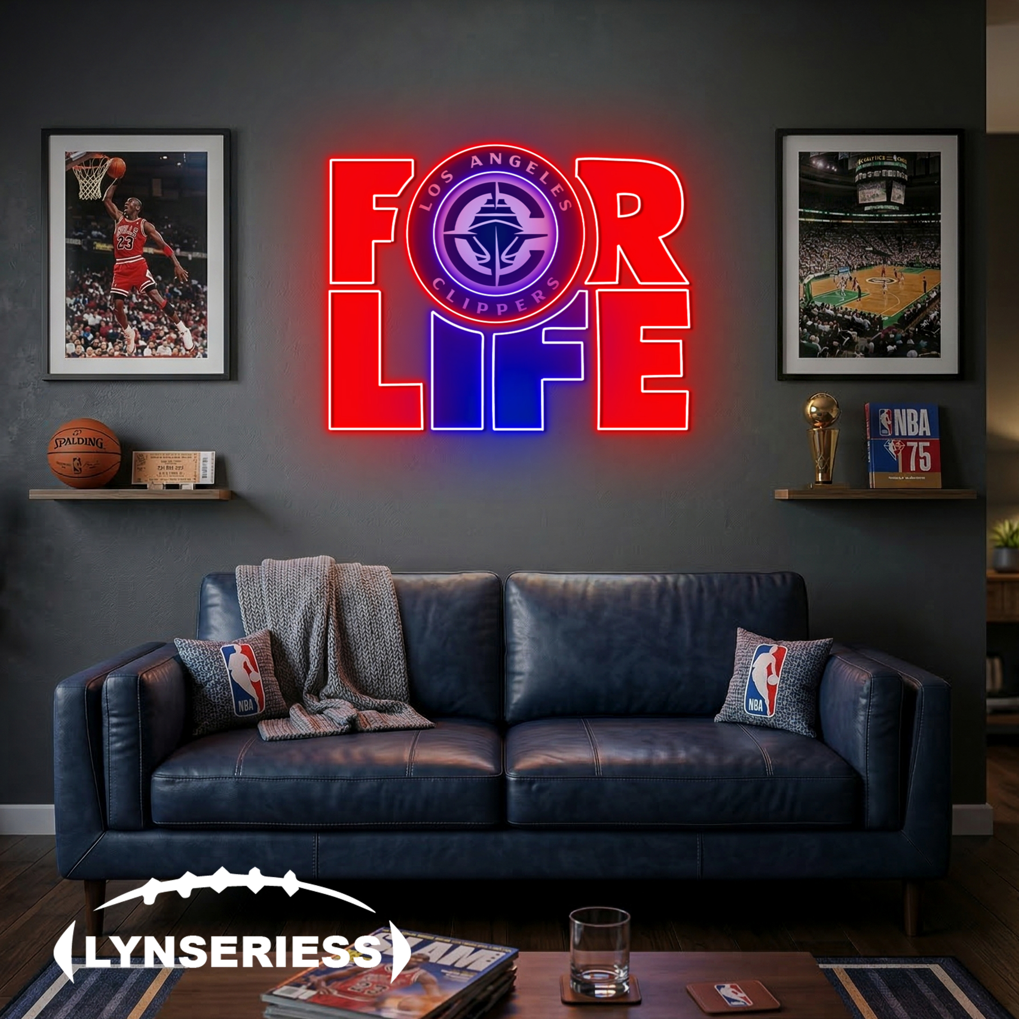 NBA Los Angeles Clippers For Life Acrylic Neon LED Sign Man Cave Decor Fan Gift Idea