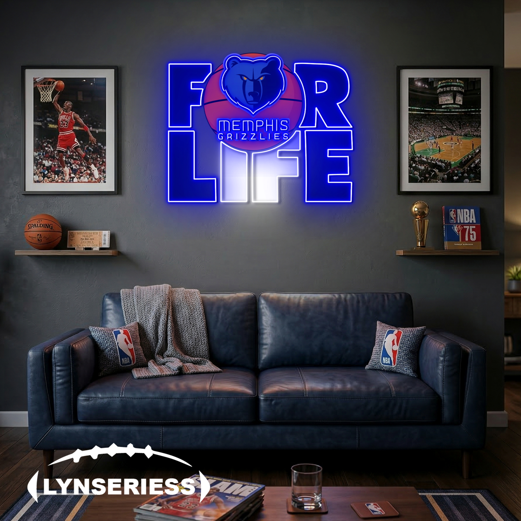 NBA Memphis Grizzlies For Life Acrylic Neon LED Sign Man Cave Decor Fan Gift Idea