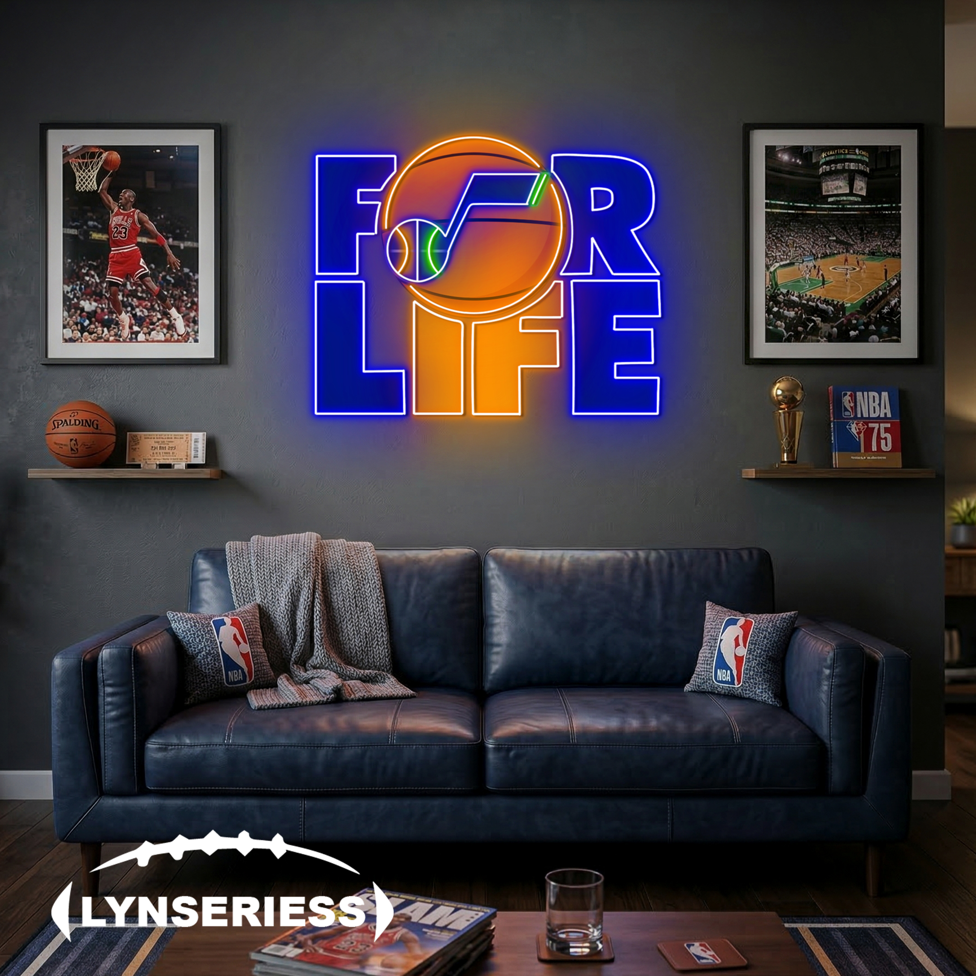 NBA Utah Jazz For Life Acrylic Neon LED Sign Man Cave Decor Fan Gift Idea
