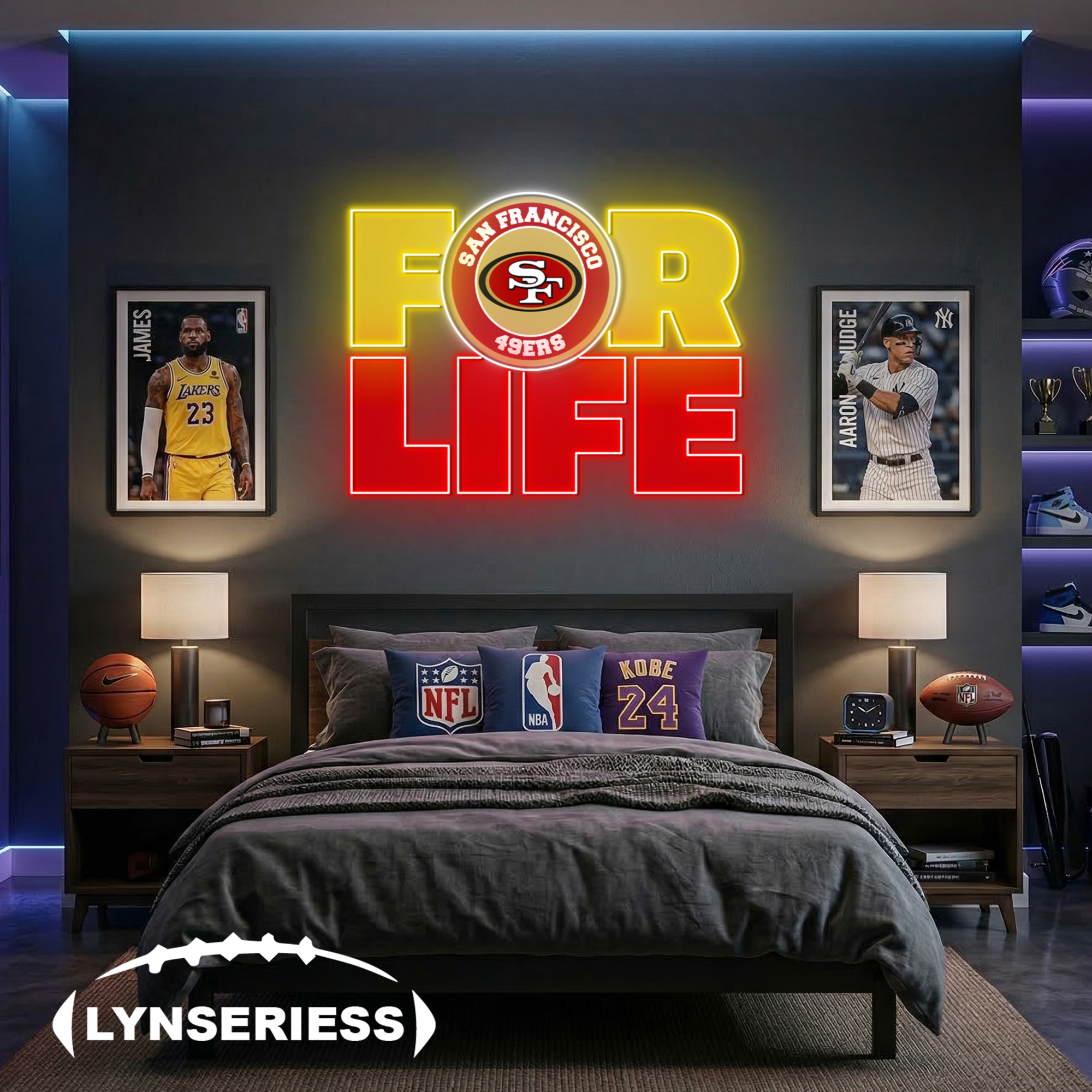 NFL San Francisco ers For Life Acrylic Neon LED Sign Man Cave Decor Fan Gift Idea